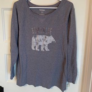 Old Navy Grey Thermal Top XL Hibernate With Me